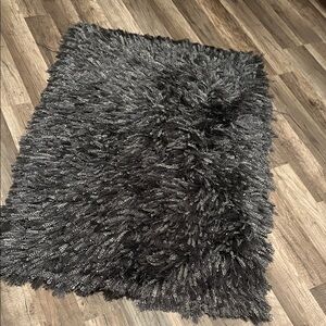 Luxurious Black Shaggy Door Mat